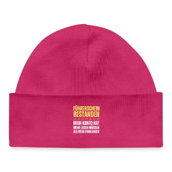 Permis de conduire réussi - Bonnet bébé bio - hot pink - Devant