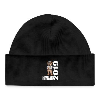 2019 Édition Limitée Ours Anniversaire 2019 - Bonnet bébé bio - noir - Devant