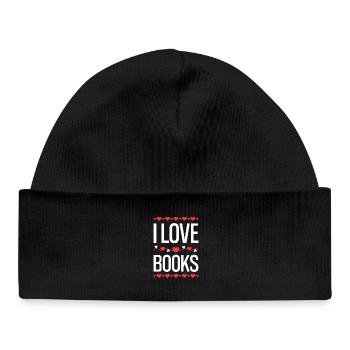 I LOVE BOOKS  - Baby Organic Mütze - Schwarz - Vorne