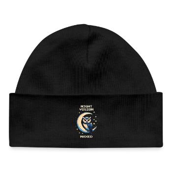 Night Vision: on Max | Owl Stealth - Baby Organic Beanie - black - Front