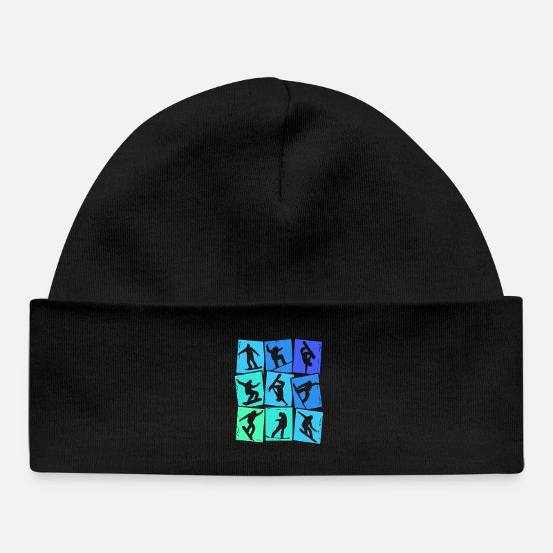 Snowboard Snowboarder Enfants Garçons Hommes - Bonnet bébé bio - noir