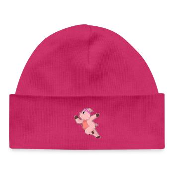 Cochon Jogger Jogging Sport - Bonnet bébé bio - hot pink - Devant