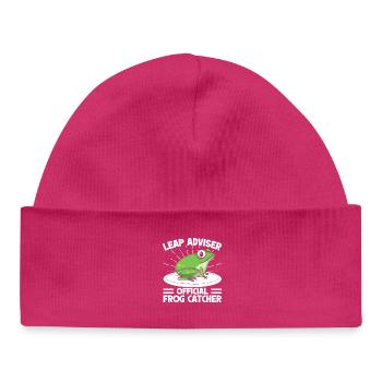 Frog Catcher Leap Adviser Frog - Baby Organic Beanie - hot pink - Front