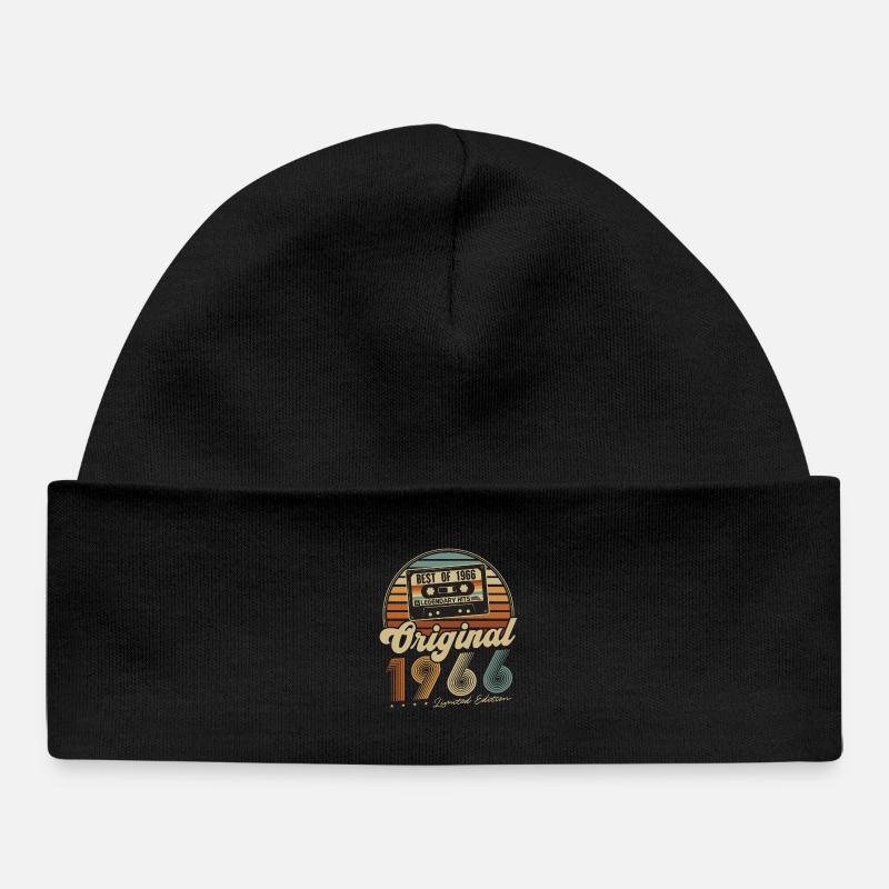 Original 1966 Vintage Cadeau d’anniversaire Rétro - Bonnet bébé bio - noir