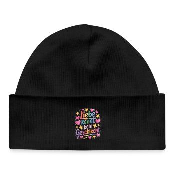 L’amour ne connaît pas de genre Arc-en-ciel Fierté LGBTQ - Bonnet bébé bio - noir - Devant