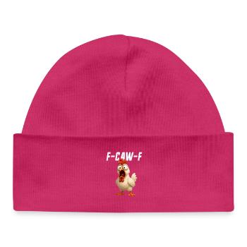 F-Caw-F Poulet Drôle de Poulet FCAWF F Caw F - Bonnet bébé bio - hot pink - Devant