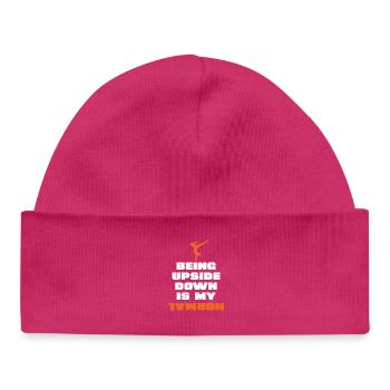 Upside down is my normal - Baby Organic Beanie - hot pink - Front