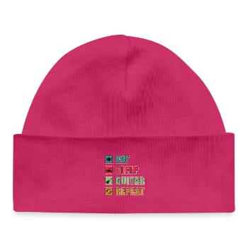 Eat Sleep Guitar Repeat - Bonnet bébé bio - hot pink - Devant
