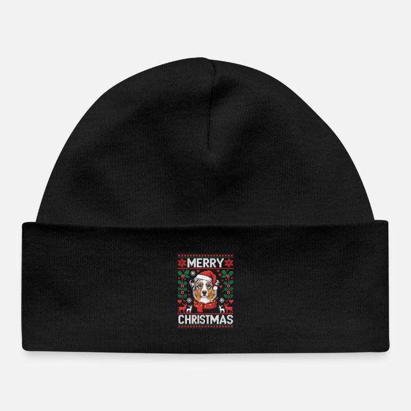 Berger Australien Noël Noël - Bonnet bébé bio - noir