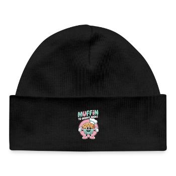Retro Muffin - Baby Organic Mütze - Schwarz - Vorne