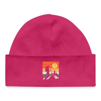 Hiking Retro - Baby Organic Mütze - hot Pink - Vorne