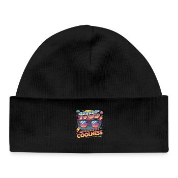 1985 Geburtstag der Coolness - Baby Organic Mütze - Schwarz - Vorne
