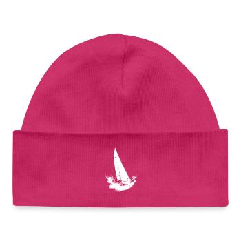 Voilier oeuvre marin - Bonnet bébé bio - hot pink - Devant