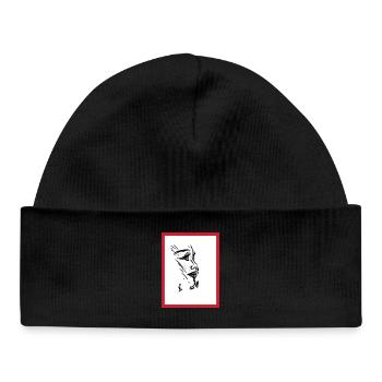 Encre de portrait féminine - Bonnet bébé bio - noir - Devant
