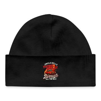 Jingle Bells Turbo Smells Burnouts Funny Car Xmas  - Baby Organic Beanie - black - Front