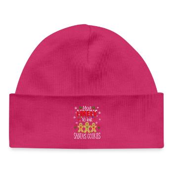Weihnachten Lebkuchen Gingerbread Lebkuchenfiguren - Baby Organic Mütze - hot Pink - Vorne