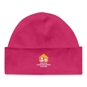 Adoption Day Pet Rescue Shelter - Baby Organic Beanie - hot pink - Front