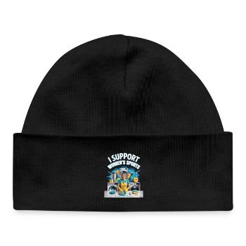 Je soutiens le bootleg inportable du sport féminin - Bonnet bébé bio - noir - Devant