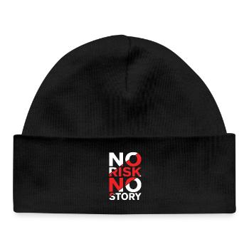 No Risk No Story - Baby Organic Beanie - black - Front