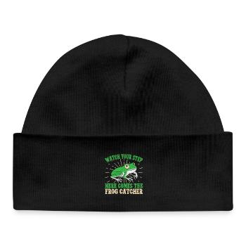 Attrape-grenouilles Surveillez votre grenouille - Bonnet bébé bio - noir - Devant