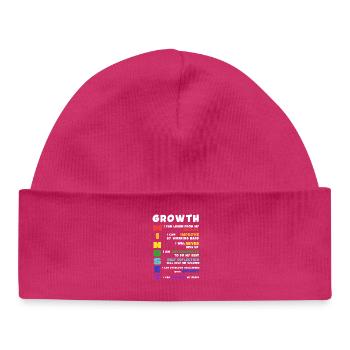 Growth Mindset Acronym Poster - Baby Organic Beanie - hot pink - Front