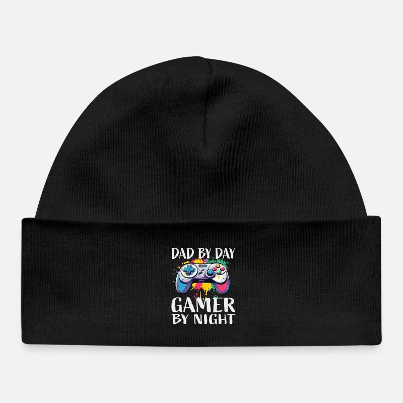 Papa le jour, joueur le soir - Bonnet bébé bio - noir