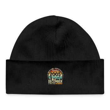 20e anniversaire Millésime Décembre 2005 - Bonnet bébé bio - noir - Devant
