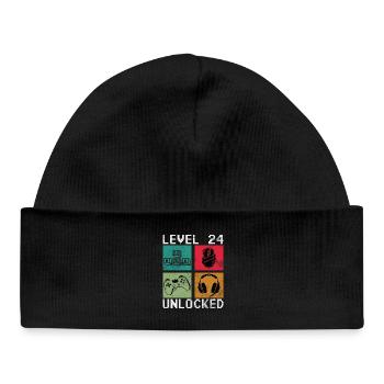 Niveau 24 Pixel Gear débloqué - Bonnet bébé bio - noir - Devant