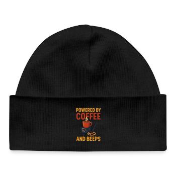 Alimenté par le café et bips de métal étrange - Bonnet bébé bio - noir - Devant