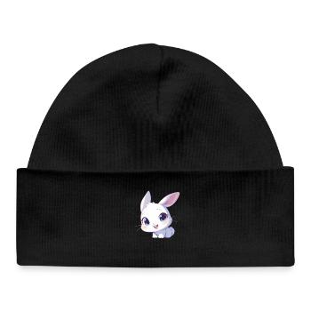Hasen Hase - Baby Organic Mütze - Schwarz - Vorne