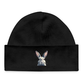 Hasen Hase - Baby Organic Mütze - Schwarz - Vorne