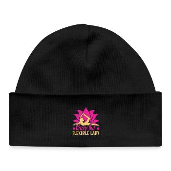Yoga Folle Mais Flexible Femme Drôle Yoga - Bonnet bébé bio - noir - Devant