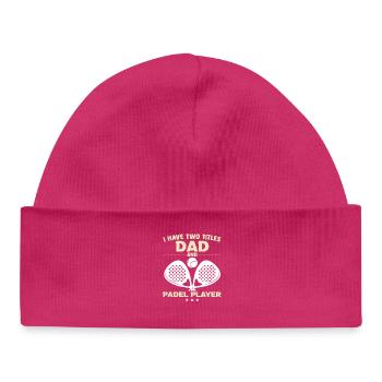 Papa Padel Cadeau Padeliste Fête des Pères Joueur - Bonnet bébé bio - hot pink - Devant