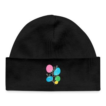 Graphique floral minimaliste, été bohème - Bonnet bébé bio - noir - Devant