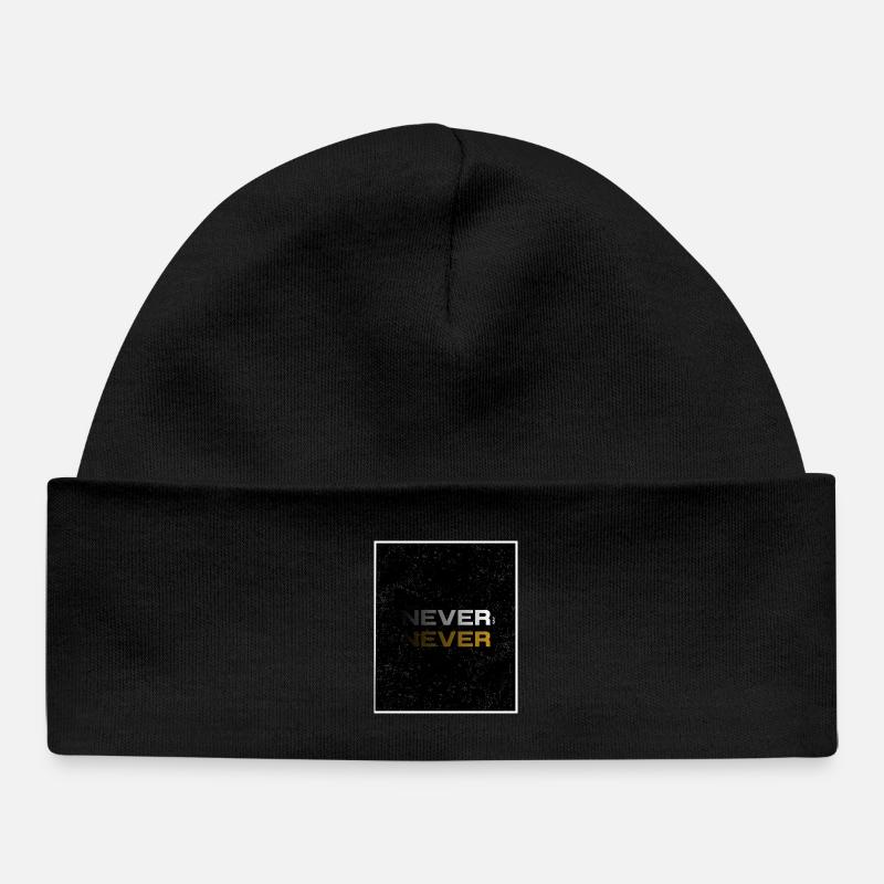NEVER SAY NEVER – Minimal Statement Design - Baby Organic Mütze - Schwarz