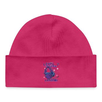 Level Unlocked Kopfhörer Neon - Baby Organic Mütze - hot Pink - Vorne