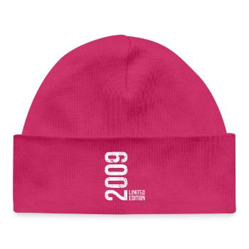 Geburtstag Design Limited Edition und Vintage 2009 - Baby Organic Mütze - hot Pink - Vorne