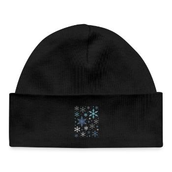 Snowflakes Winter Christmas - Baby Organic Beanie - black - Front
