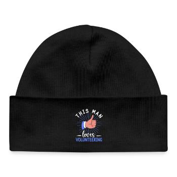 Appréciation du bénévolat Cet homme adore le bénévolat - Bonnet bébé bio - noir - Devant