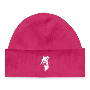 Polarfuchs Schneefuchs Eisfuchs Süßer Weißer Fuchs - Baby Organic Mütze - hot Pink - Vorne