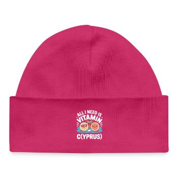 Cyprus All I Need Is Vitamin Cyprus Cyprus Flag - Baby Organic Beanie - hot pink - Front