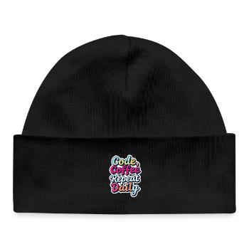 Code Schlaf Debug Wiederholungsprogramm Shirt - Baby Organic Mütze - Schwarz - Vorne
