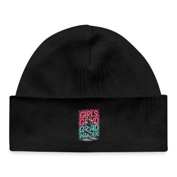 Girls Skate Grind Harder Saying Design - Baby Organic Beanie - black - Front