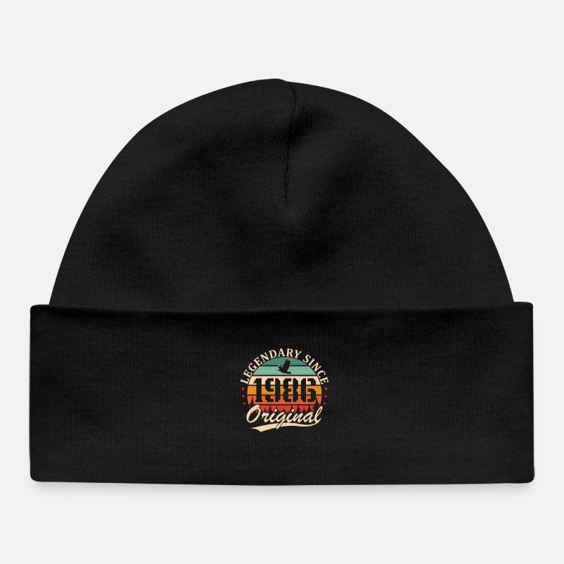 1986 Vintage Rétro Cadeau D'anniversaire - Bonnet bébé bio - noir