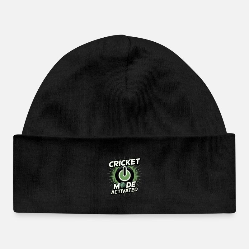Drôle de cricket : Jeu de cricket vintage - Bonnet bébé bio - noir