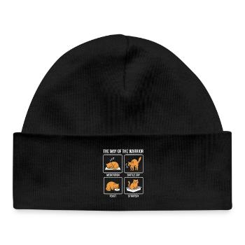 Funny Cat The Way of the Warrior Samurai Orange - Baby Organic Beanie - black - Front