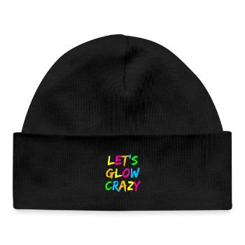 Let’s Glow Crazy – Neon Party Typography Design - Baby Organic Mütze - Schwarz - Vorne