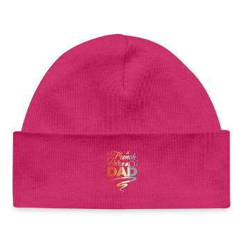 Funny French Horn Father - Baby Organic Beanie - hot pink - Front