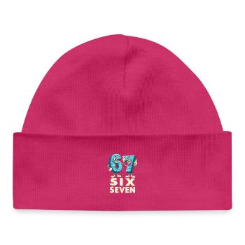 US Flag 67 Memes Six Seven - Baby Organic Beanie - hot pink - Front