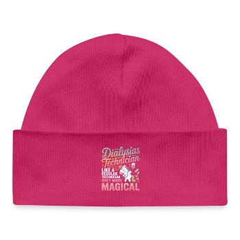 Magischer Dialyse-Techniker Unicorn - Baby Organic Mütze - hot Pink - Vorne